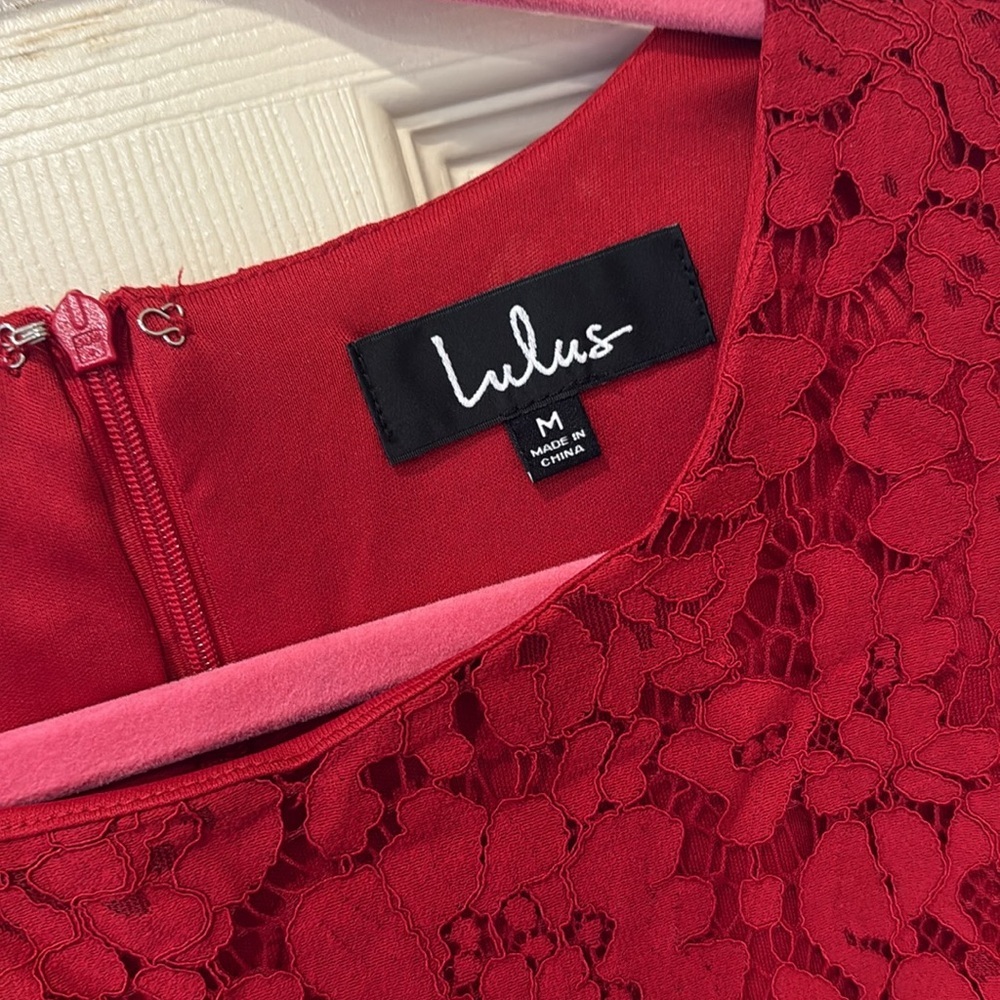 Lulus NWT Flair-est Of Them All red lace dress, medium - Picture 5 of 9